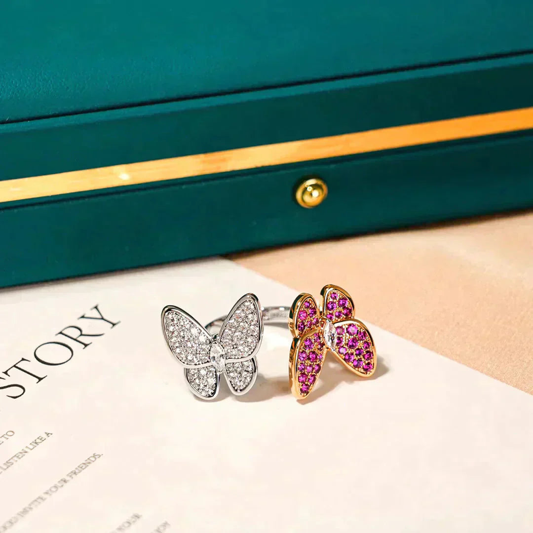 [Perla Lux]TWIN BUTTERFLY DIAMOND RING