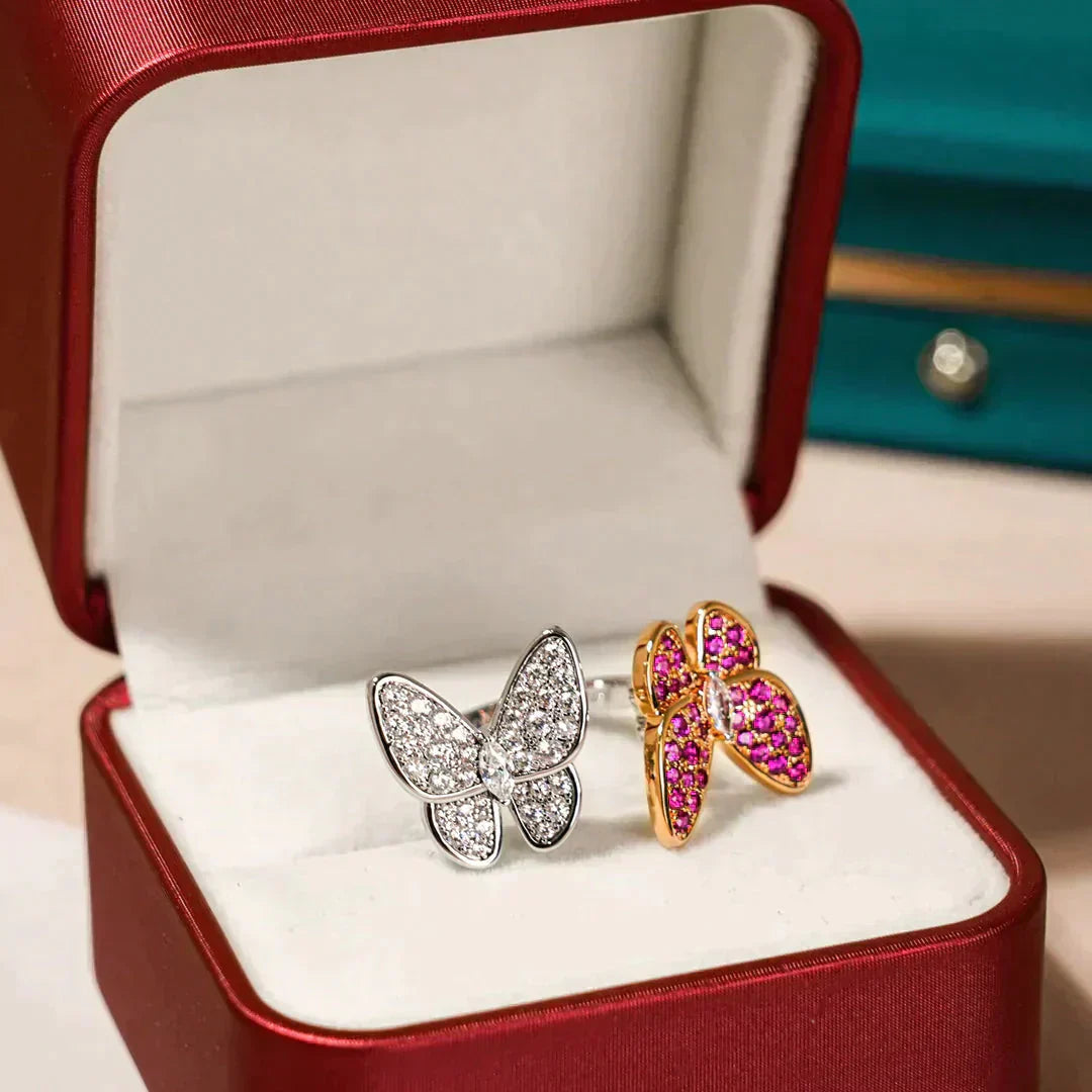 [Perla Lux]TWIN BUTTERFLY DIAMOND RING