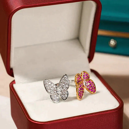 [Perla Lux]TWIN BUTTERFLY DIAMOND RING