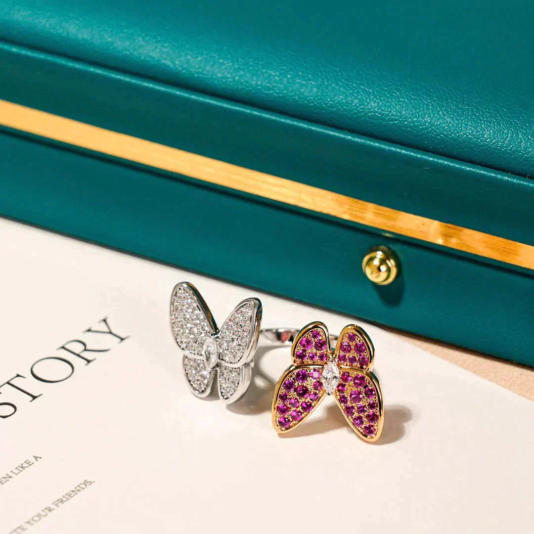 [Perla Lux]TWIN BUTTERFLY DIAMOND RING
