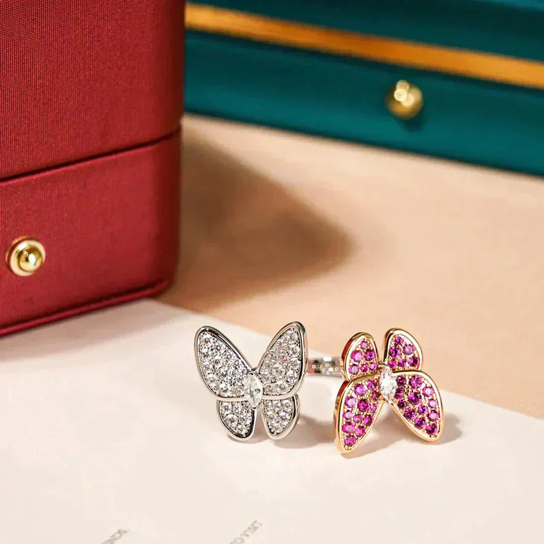 [Perla Lux]TWIN BUTTERFLY DIAMOND RING
