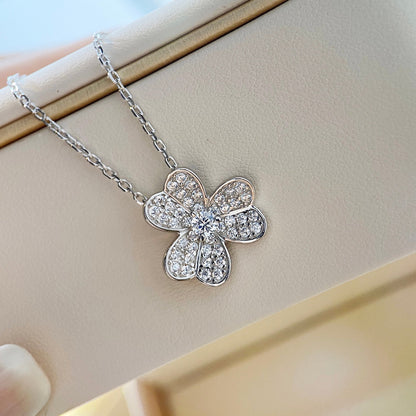 [Perla Lux]CLOVER DIAMOND NECKLACE SILVER