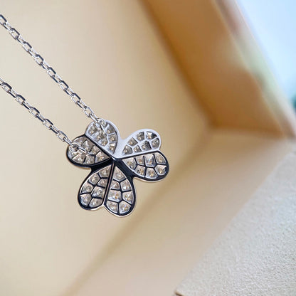 [Perla Lux]CLOVER DIAMOND NECKLACE SILVER