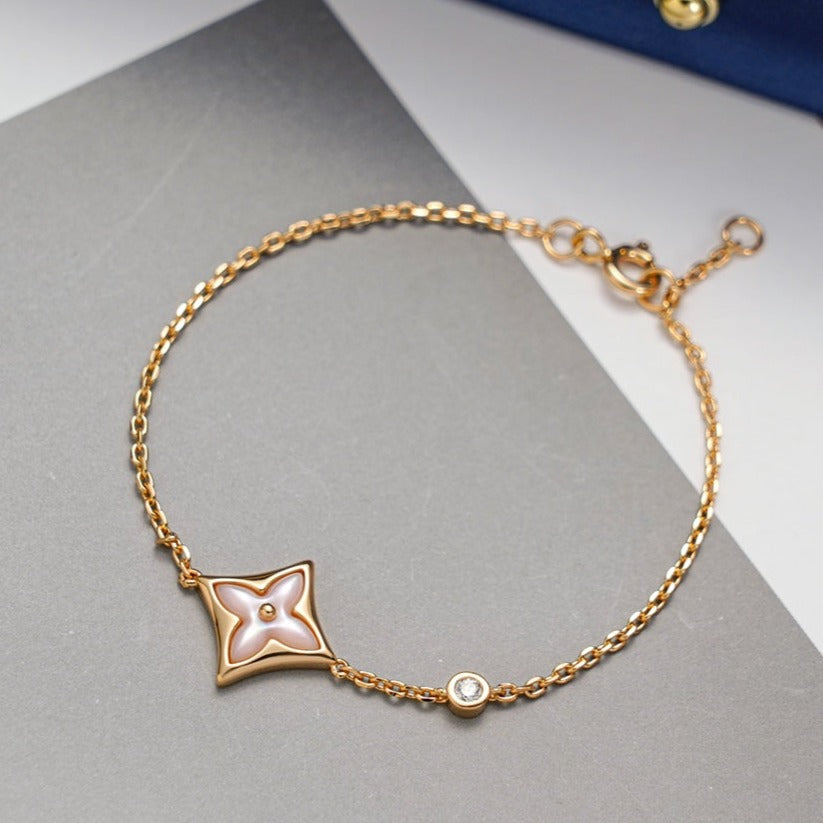 [Perla Lux]STAR 1 DIAMOND PINK GOLD BRACELET