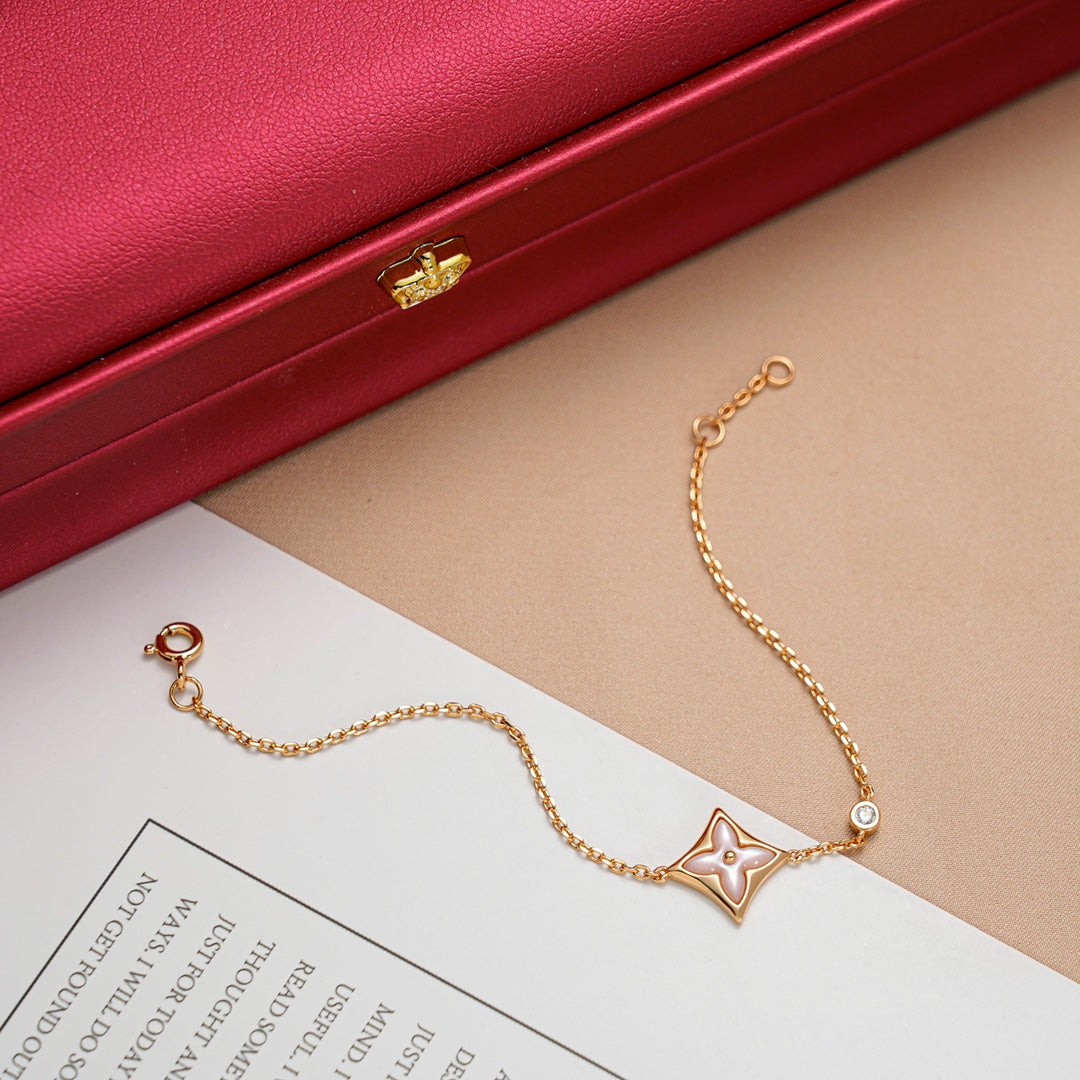 [Perla Lux]STAR 1 DIAMOND PINK GOLD BRACELET