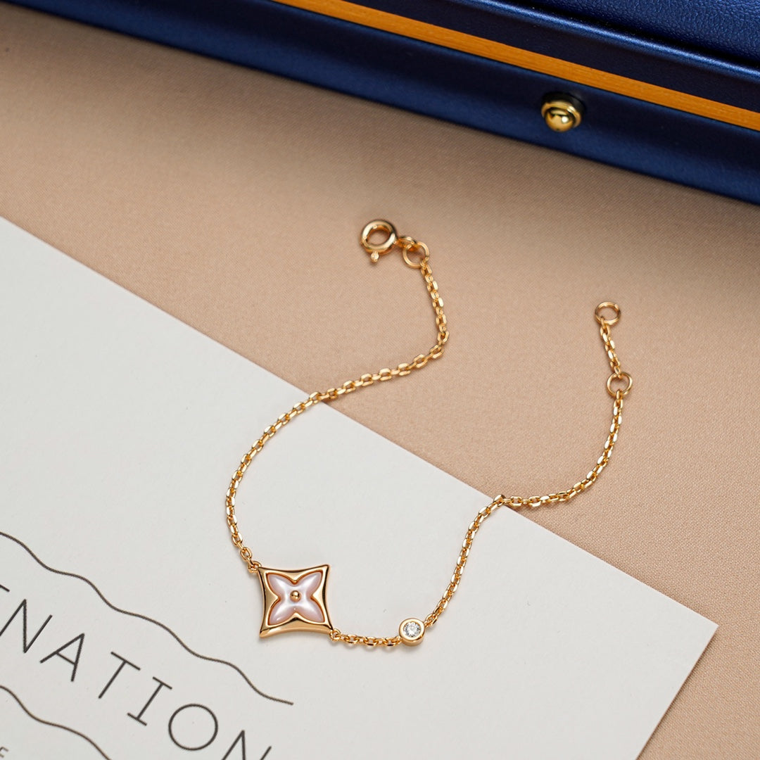 [Perla Lux]STAR 1 DIAMOND PINK GOLD BRACELET