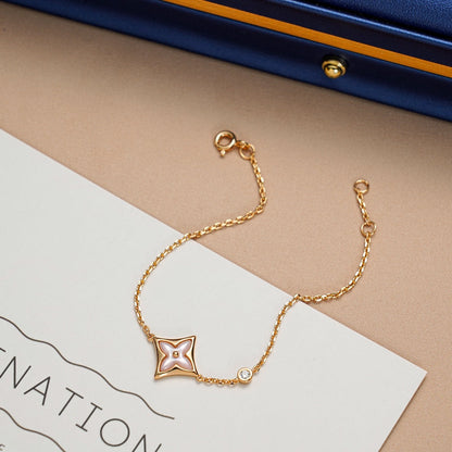 [Perla Lux]STAR 1 DIAMOND PINK GOLD BRACELET