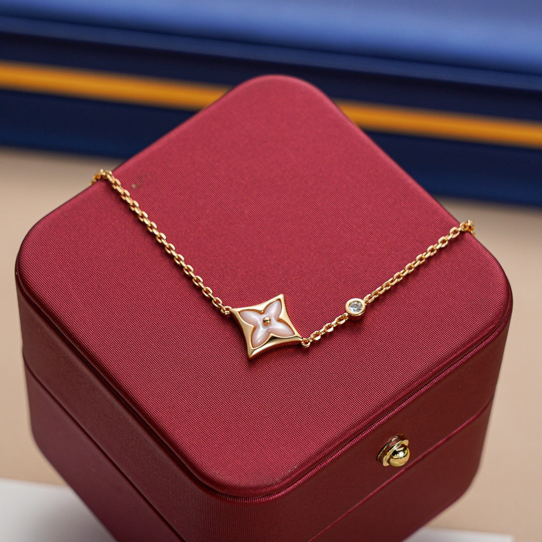 [Perla Lux]STAR 1 DIAMOND PINK GOLD BRACELET