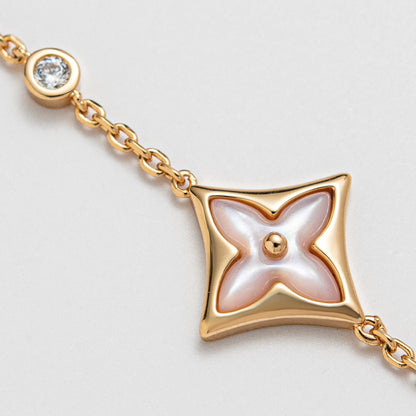 [Perla Lux]STAR 1 DIAMOND PINK GOLD BRACELET
