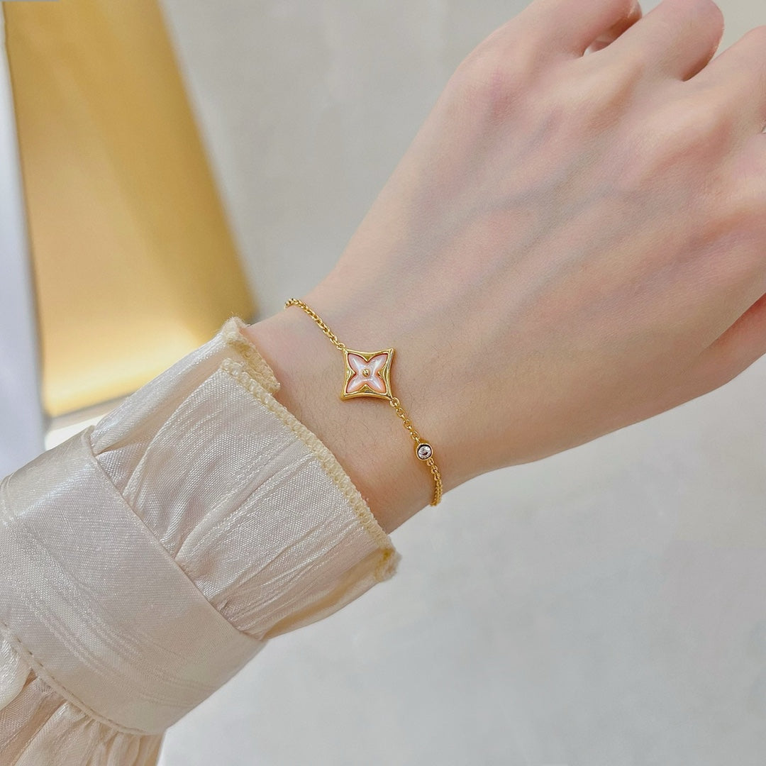 [Perla Lux]STAR 1 DIAMOND PINK GOLD BRACELET
