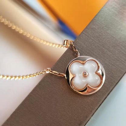 [Perla Lux]SUN MOP GOLD 1 DIAMOND NECKLACE