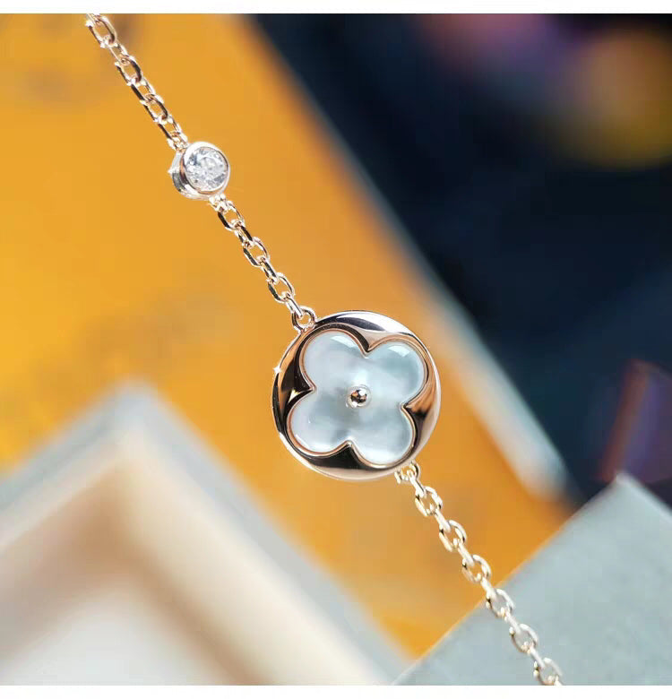 [Perla Lux]SUN MOP GOLD 1 DIAMOND NECKLACE