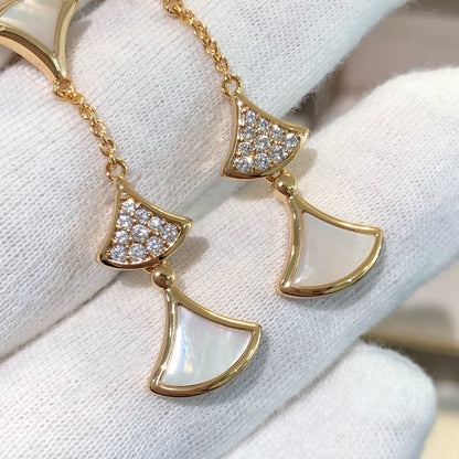 [Perla Lux]DREAM EARRINGS 3 MOTIFS DIAMOND MOP PINK GOLD