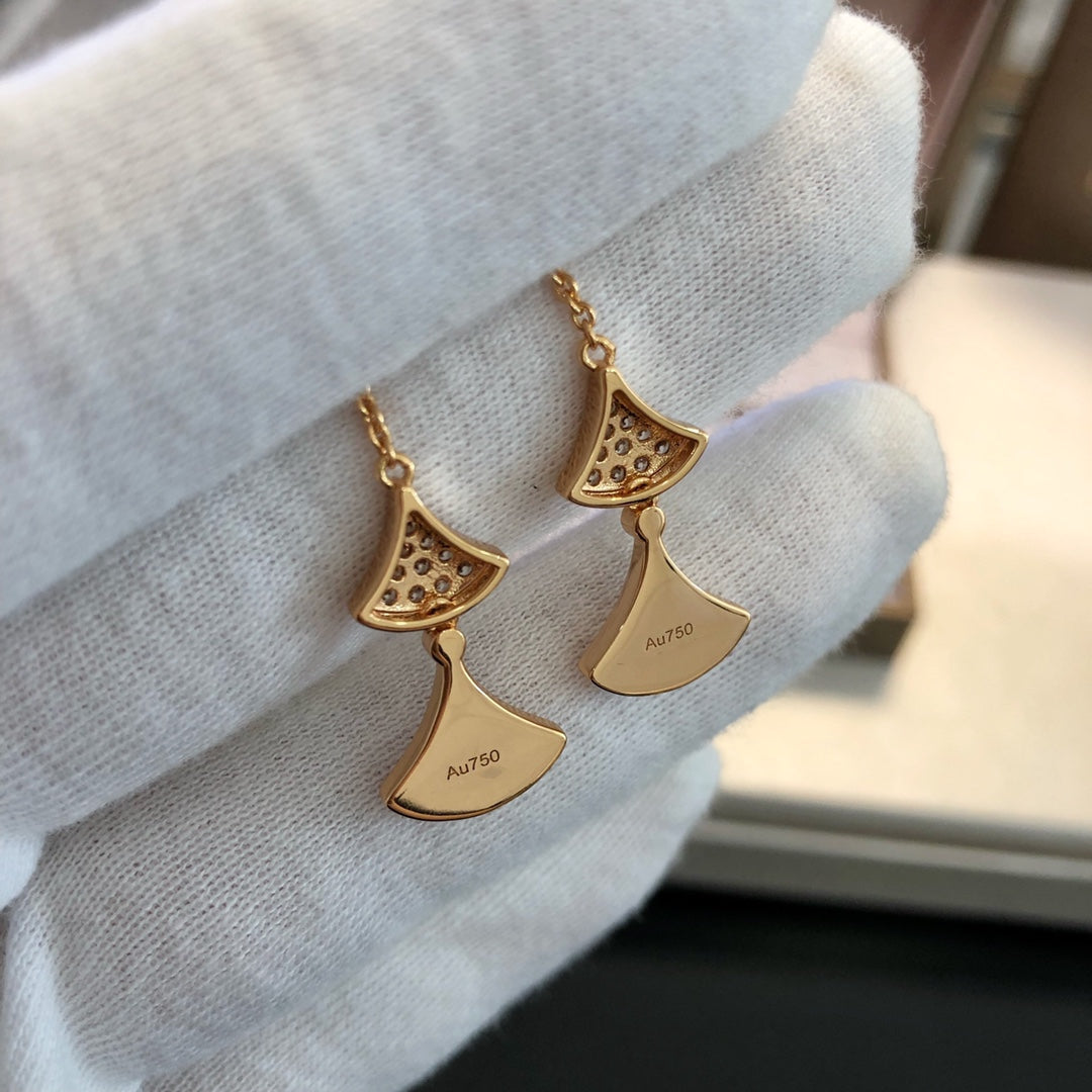 [Perla Lux]DREAM EARRINGS 3 MOTIFS DIAMOND MOP PINK GOLD