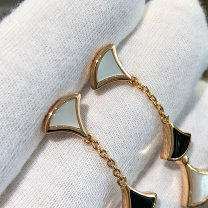 [Perla Lux]DREAM EARRINGS 3 MOTIFS ONYX MOP PINK GOLD