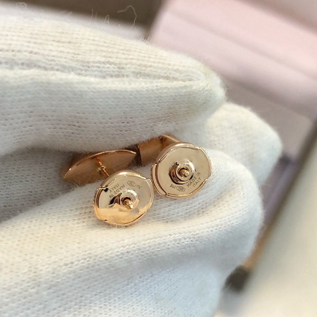 [Perla Lux]DREAM EARRINGS 3 MOTIFS ONYX MOP PINK GOLD