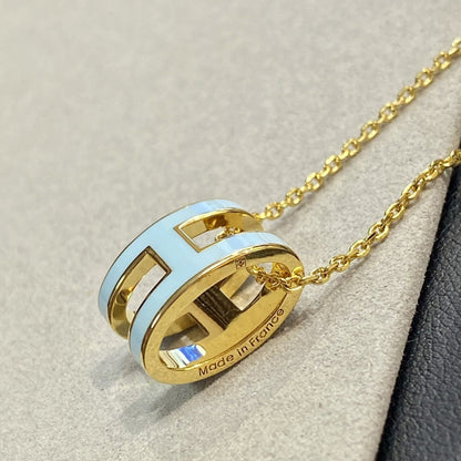 [Perla Lux]POP H LIGHT BLUE NECKLACE