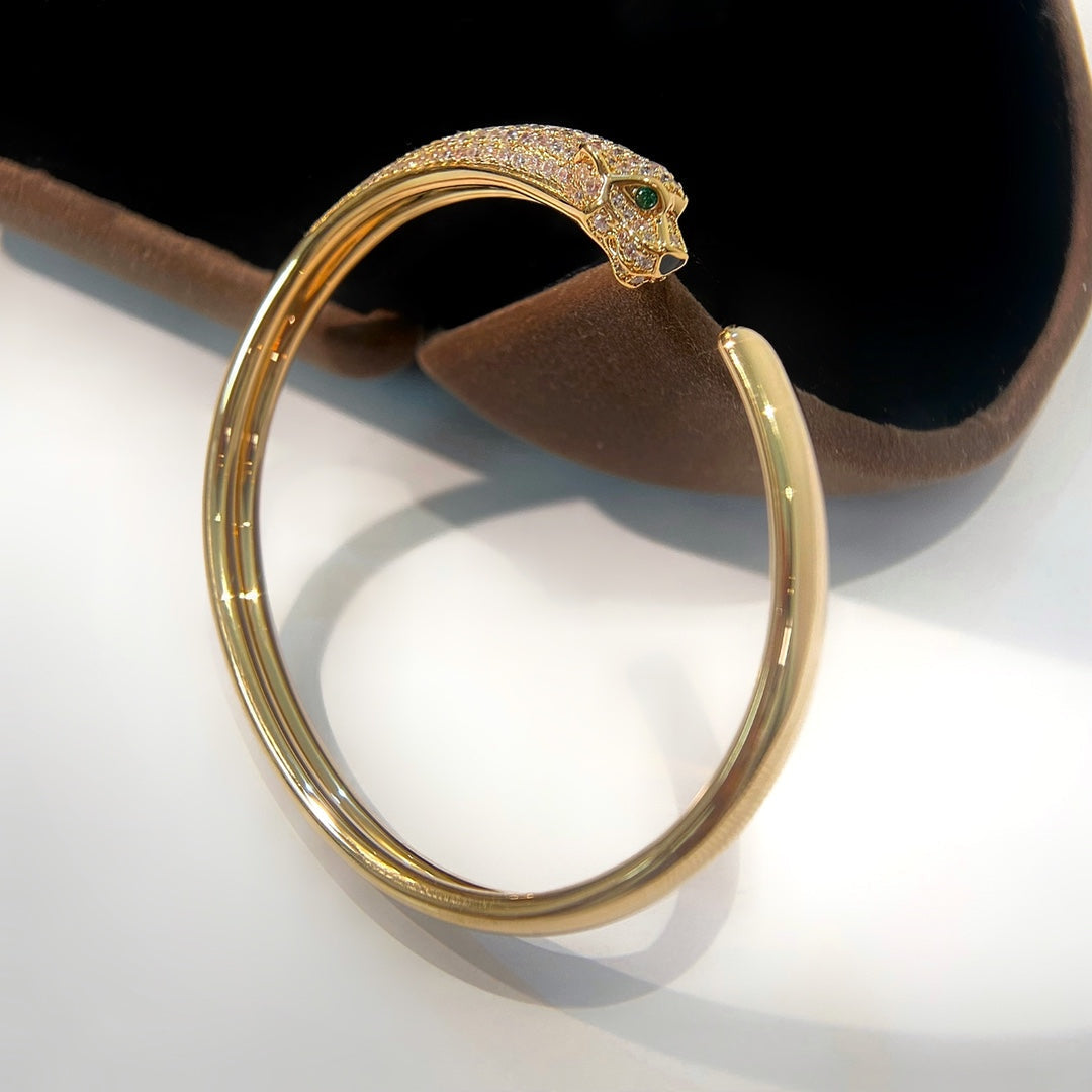 [Perla Lux]PANTHERE GOLD DIAMOND OPEN BRACELET