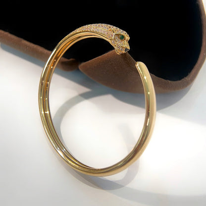 [Perla Lux]PANTHERE GOLD DIAMOND OPEN BRACELET