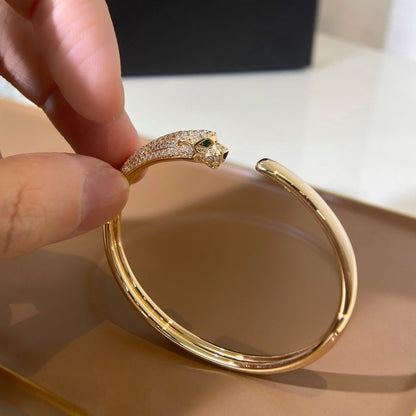 [Perla Lux]PANTHERE GOLD DIAMOND OPEN BRACELET