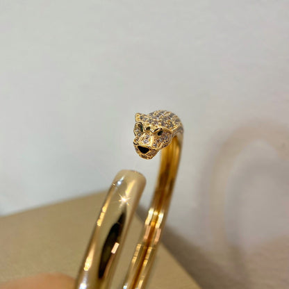 [Perla Lux]PANTHERE GOLD DIAMOND OPEN BRACELET