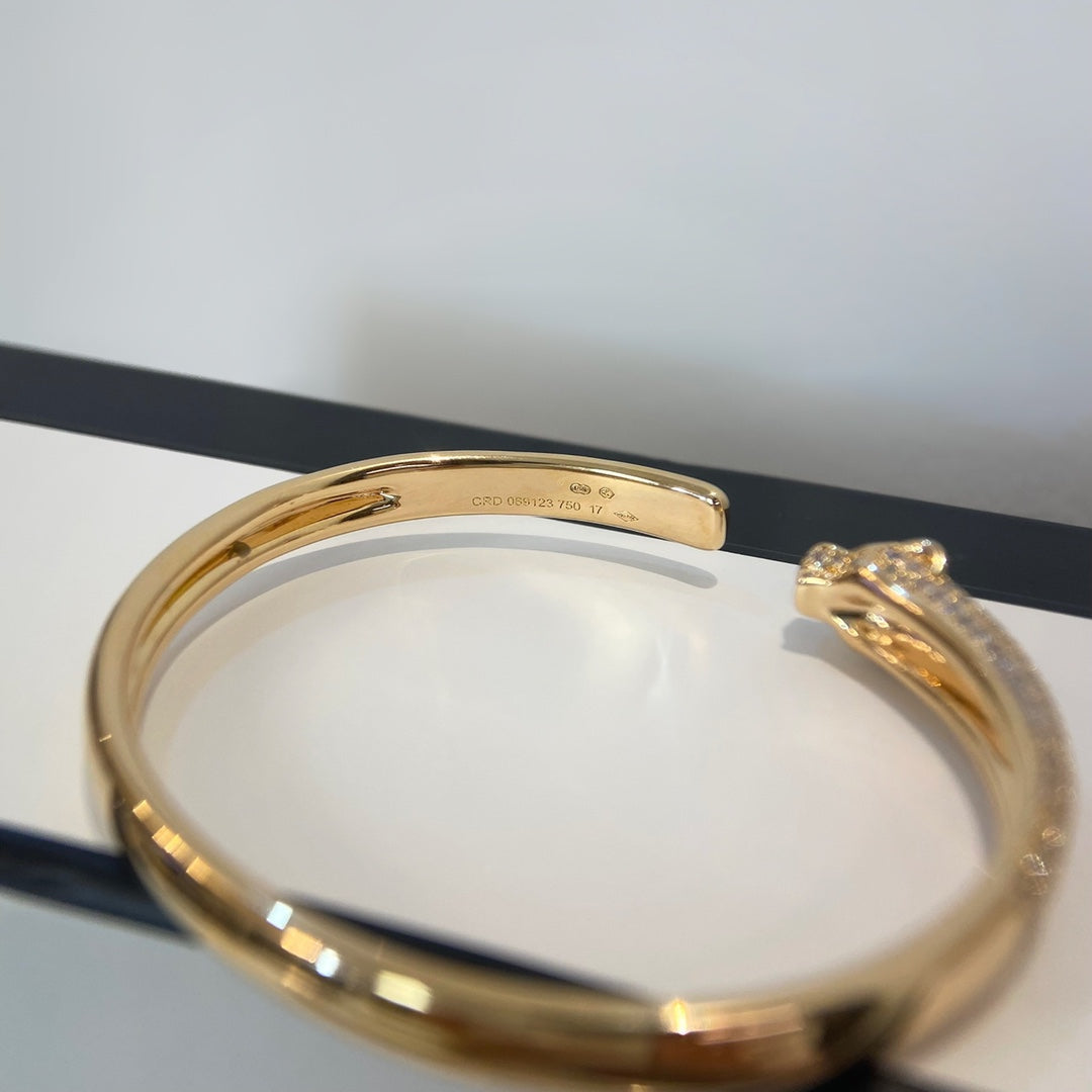 [Perla Lux]PANTHERE GOLD DIAMOND OPEN BRACELET