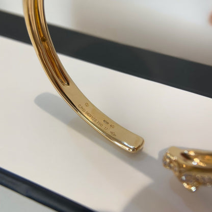 [Perla Lux]PANTHERE GOLD DIAMOND OPEN BRACELET