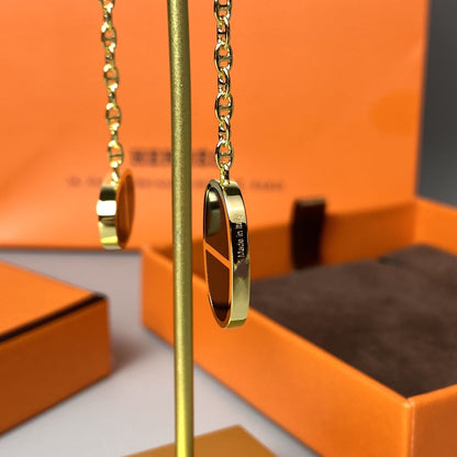[Perla Lux]CHAINE VERSO BLACK CERAMIC EARRINGS