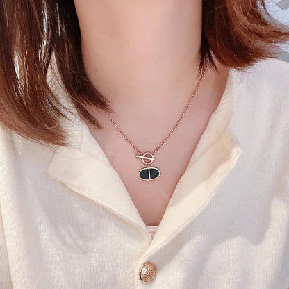[Perla Lux]CHAINE VERSO BLACK CERAMIC NECKLACE