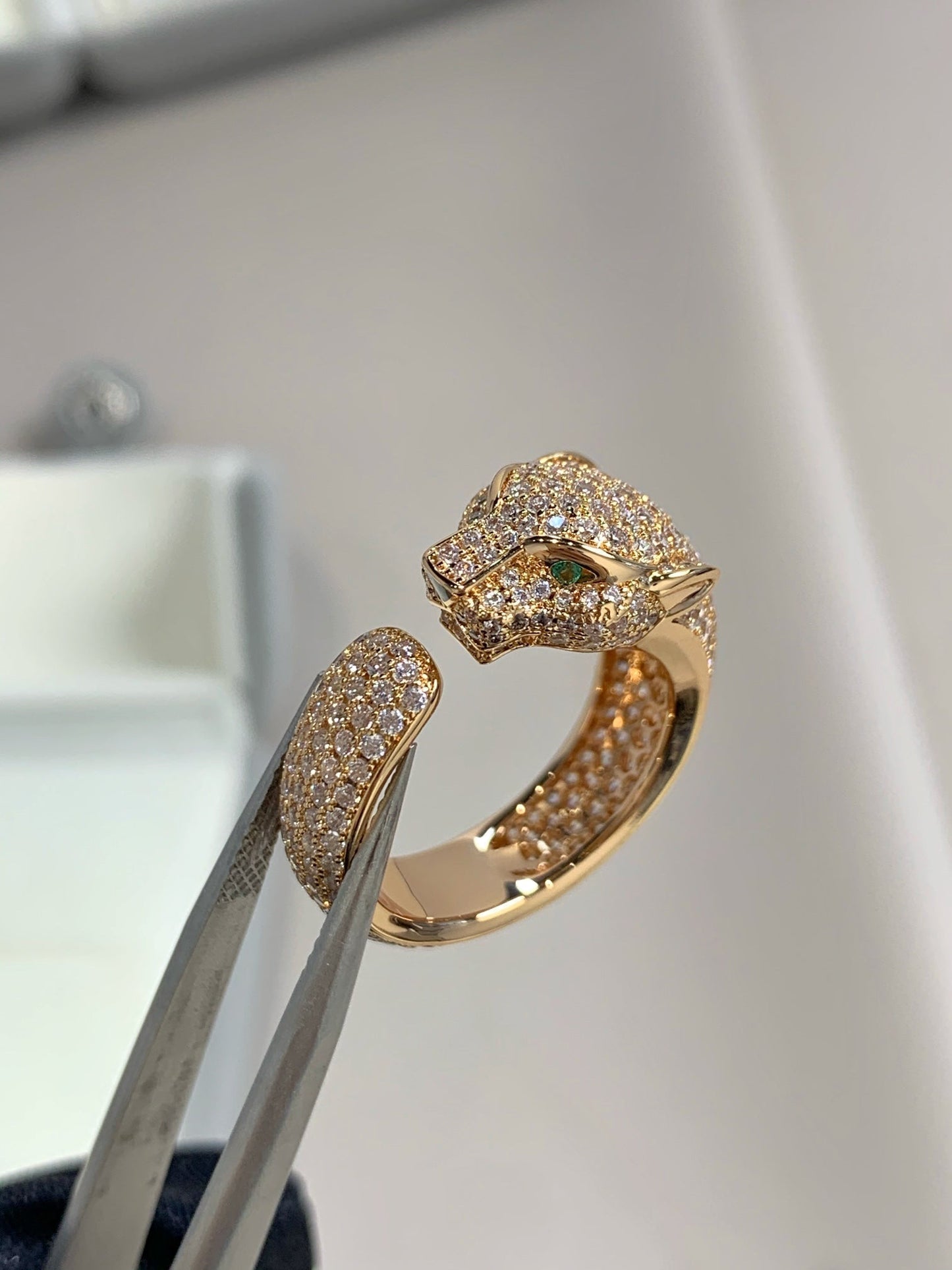 [Perla Lux]PANTHERE PINK GOLD DIAMOND RING