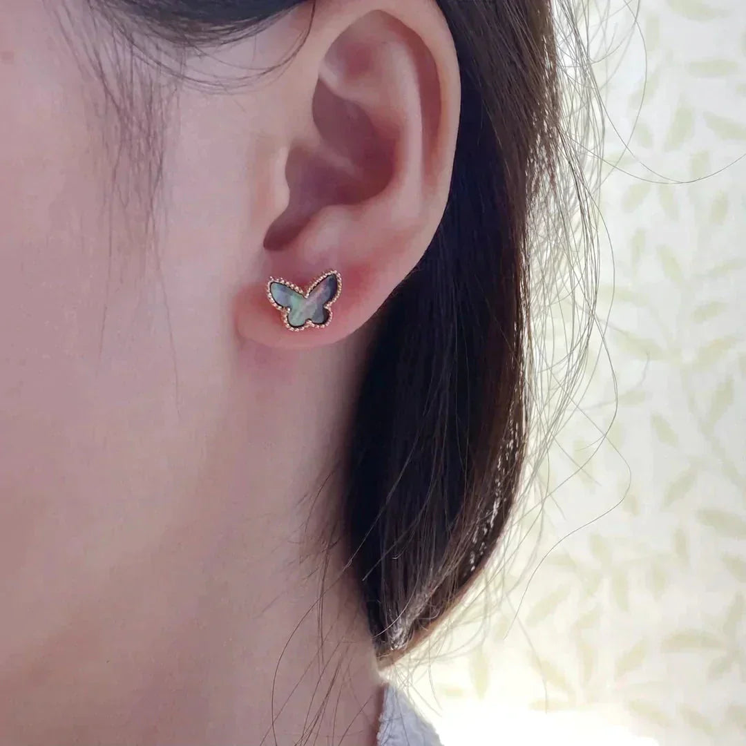 [Perla Lux]BUTTERFLY DARK MOP  EARRINGS