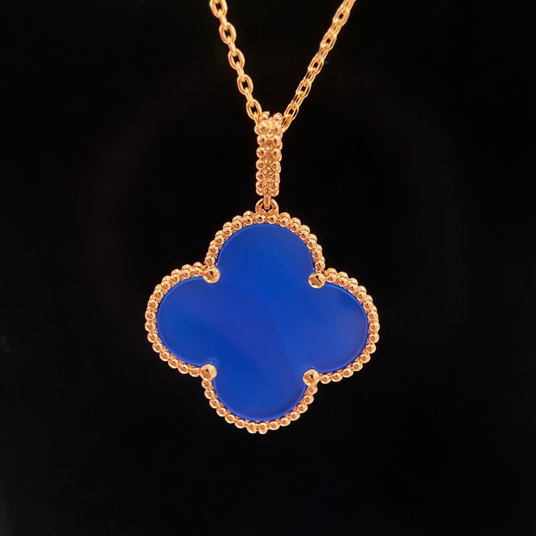 [Perla Lux]CLOVER 25MM NECKLACE TURQUOISE ROSE GOLD