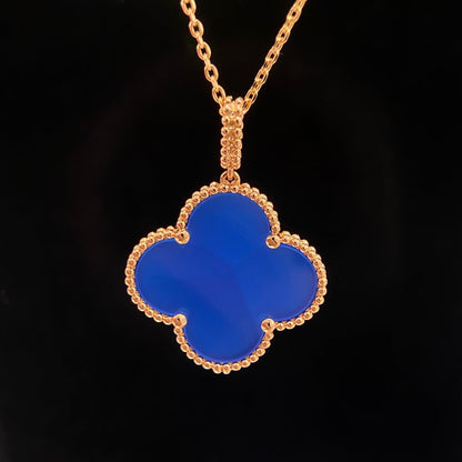 [Perla Lux]CLOVER 25MM NECKLACE TURQUOISE ROSE GOLD