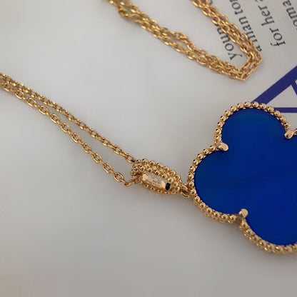 [Perla Lux]CLOVER 25MM NECKLACE TURQUOISE ROSE GOLD