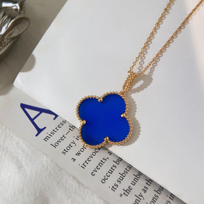 [Perla Lux]CLOVER 25MM NECKLACE TURQUOISE ROSE GOLD