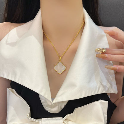 [Perla Lux]CLOVER 25MM MOP LARGE PENDANT NECKLACE