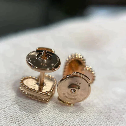 [Perla Lux]HEART CARNELIAN STUD EARRINGS