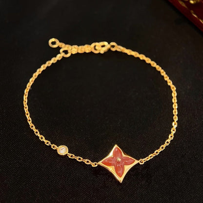 [Perla Lux]COLOR STAR CARNELIAN PINK GOLD DIAMOND BRACELET