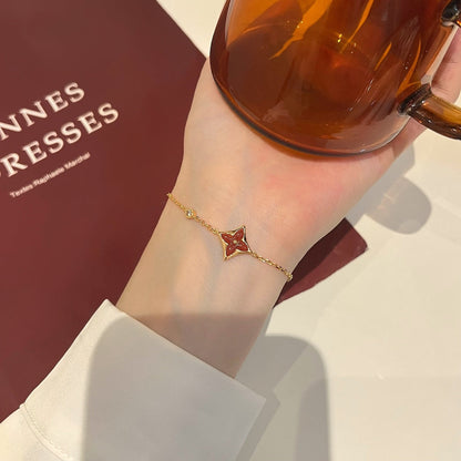 [Perla Lux]COLOR STAR CARNELIAN PINK GOLD DIAMOND BRACELET