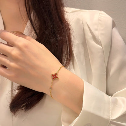 [Perla Lux]COLOR STAR CARNELIAN PINK GOLD DIAMOND BRACELET
