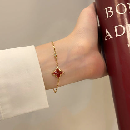 [Perla Lux]COLOR STAR CARNELIAN PINK GOLD DIAMOND BRACELET