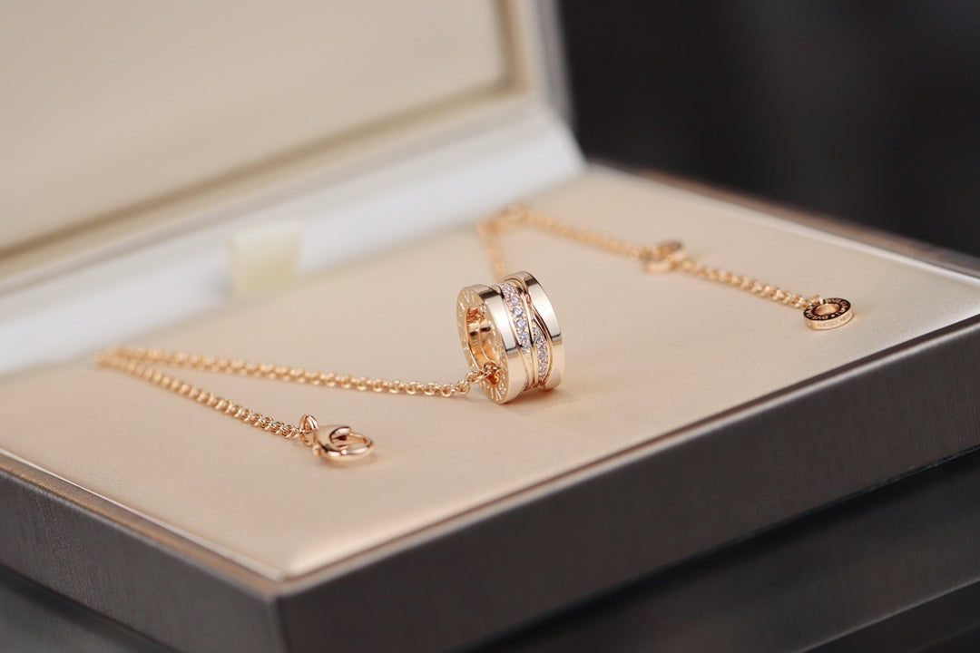 [Perla Lux]ZERO 1 PINK GOLD DIAMOND NECKLACE