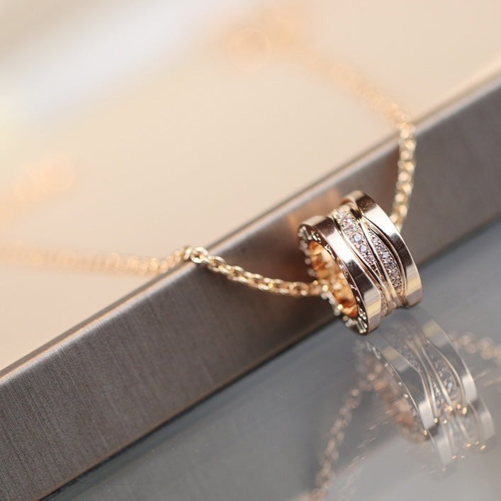 [Perla Lux]ZERO 1 PINK GOLD DIAMOND NECKLACE