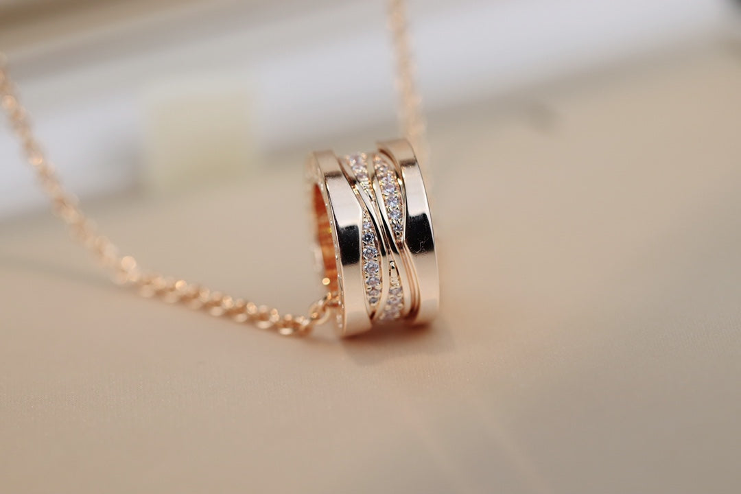 [Perla Lux]ZERO 1 PINK GOLD DIAMOND NECKLACE