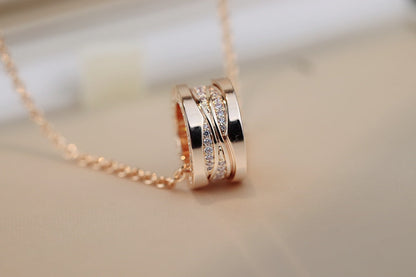 [Perla Lux]ZERO 1 PINK GOLD DIAMOND NECKLACE