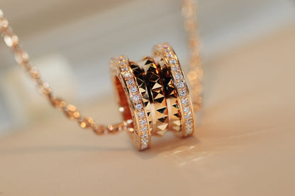 [Perla Lux]ZERO 1 ROCK PEDANT PINK GOLD NECKLACE