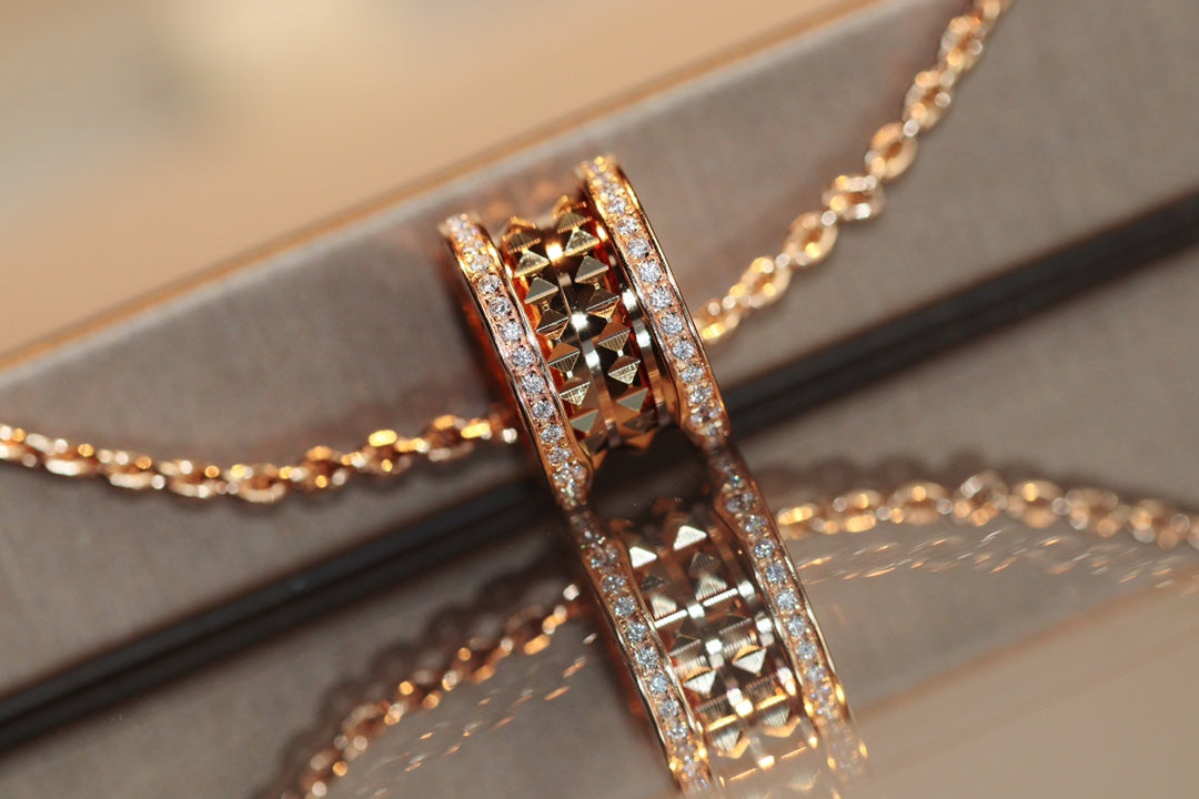 [Perla Lux]ZERO 1 ROCK PEDANT PINK GOLD NECKLACE