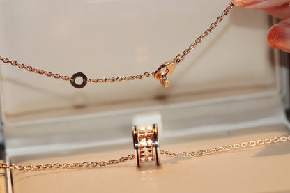 [Perla Lux]ZERO 1 ROCK PEDANT PINK GOLD BLACK NECKLACE