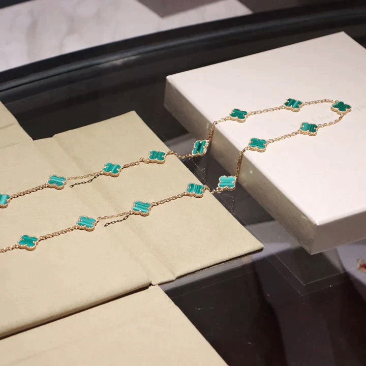 [Perla Lux]CLOVER 20 MOTIFS MALACHITE GOLD