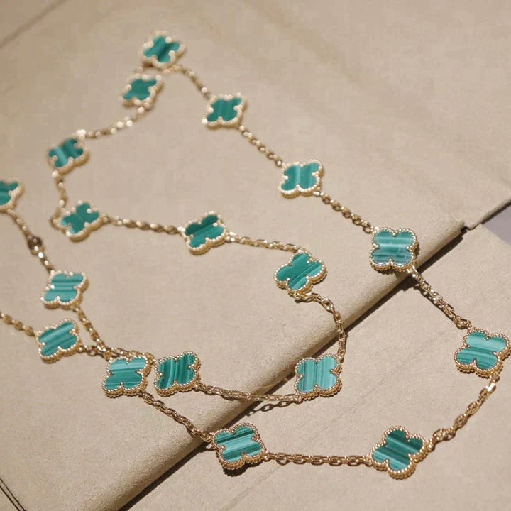 [Perla Lux]CLOVER 20 MOTIFS MALACHITE GOLD